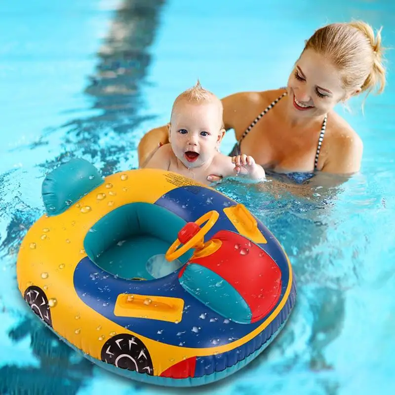 Bebê Crianças Flutuador Natação Anel Carro Volante Crianças Brinquedo Piscina Barco de assento