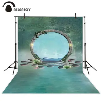 

Allenjoy kids background for photography fantasy peculiar stone portal enchanted lake backdrop Alice fairy tale theme photocall