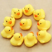 10PCS/Bag Bath Toy Animals Swimming Water Toys Mini Colorful Soft Floating Rubber Duck Squeeze Sound Funny Gift For Baby Kids