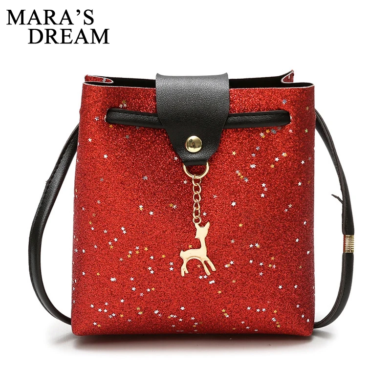 مارا حلم 2019 جديد النساء Crossbody أكياس صغيرة الغزلان بو الجلود رسول حقيبة كتف الصلبة الإناث الأزياء مأدبة حقائب