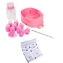 Гелевая жидкость для снятия лака набор-ацетон насос бутылка миска для замачивания фольги обернуть больше