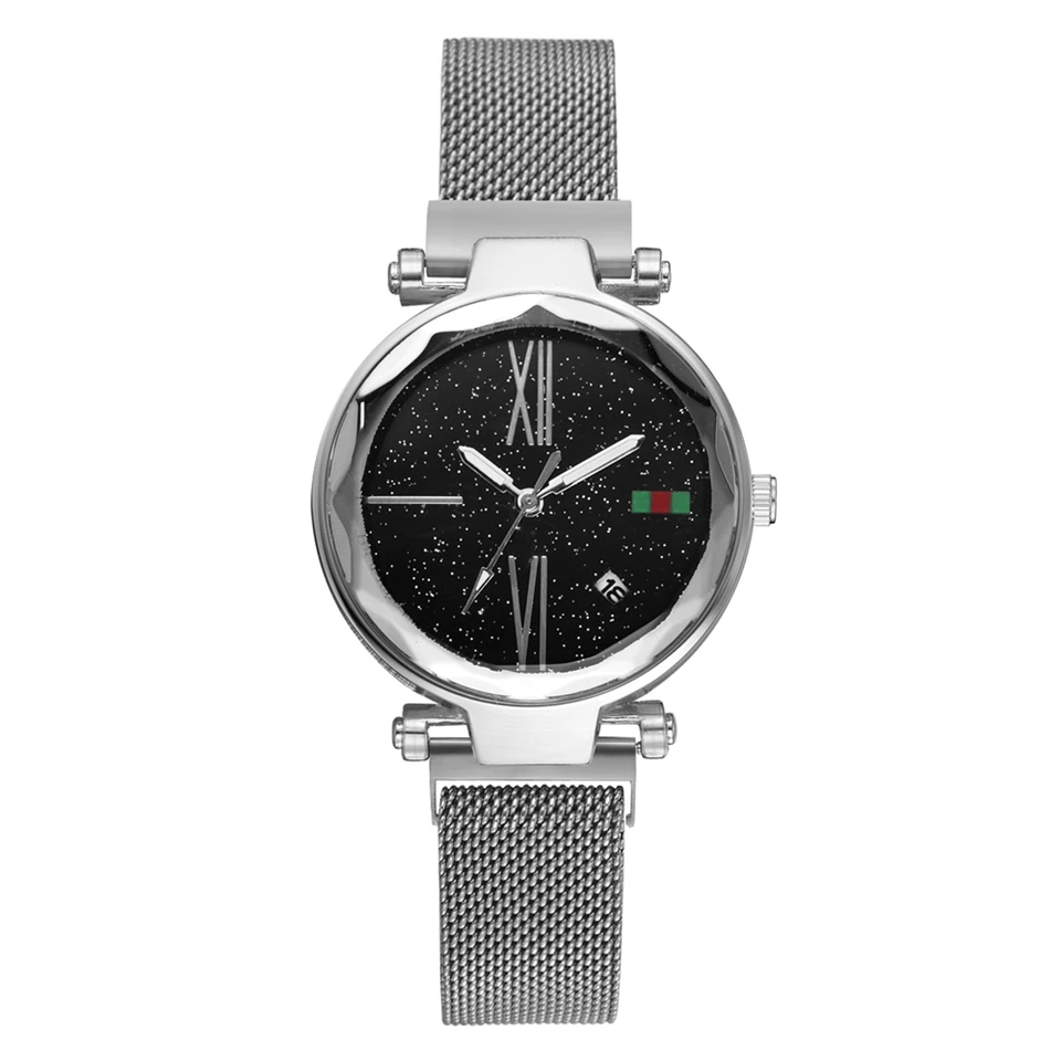 

Fashion Silver Women Watches Minimalism Starry Sky Magnet Buckle Casual Luxury Female Wristwatch Clock montre femme