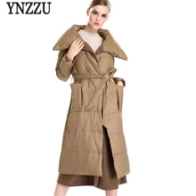 YNZZU элегантный осенне-зимний женский пуховик дизайн шерстяной лоскутный толстый теплый женский зимний жакет высокое качество O308