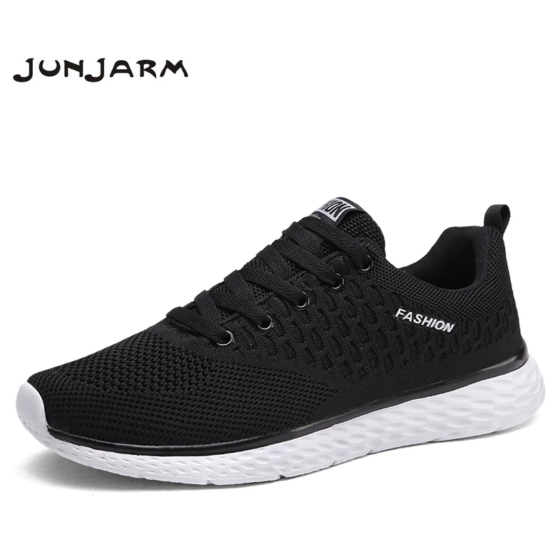 

JUNJARM Spring Mesh Men Casual Shoes Lace-up Men Shoes Lightweight Comfortable Breathable Walking Sneakers Tenis Feminino Zapato