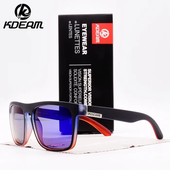 

KDEAM Design Sunglasses Men Women Polarized Square Sport Glasses Coating lens Fashion Outdoor Driving Mirror Male Eyewear kd156