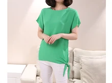 New arrival 100% silk female round neck short sleeve shirt silk T-shirt Silk sexy vest with small vest-b143