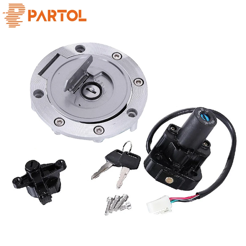 

Partol Motorcycle Fuel Gas Tank Cap Cover Seat Lock Key Set Ignition Switch For Yamaha XJR400 1200 XJR1300 YZF1000 YZF600