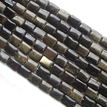 Натуральный золотистый обсидиан плоский прямоугольник 13*18 шарики для самостоятельного изготовления ювелирных изделий браслет, ожерелье, серьги