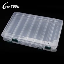 14 отсеков двухсторонняя высокопрочная прозрачная видимая пластиковая коробка для ловли нахлыстом с отверстием для слива 27*18*4,7 см