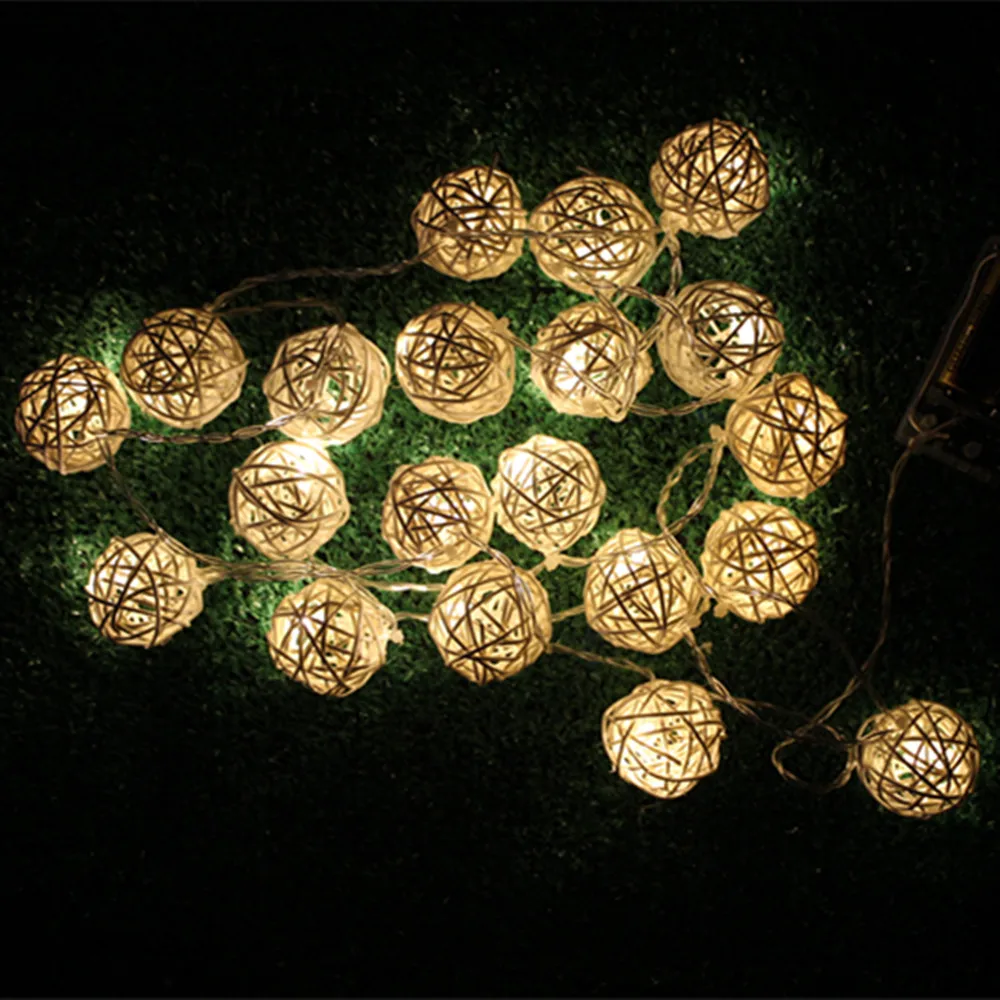 YIYANG 20 LED ротанговая шаровая лампа на солнечных батареях гирлянды
