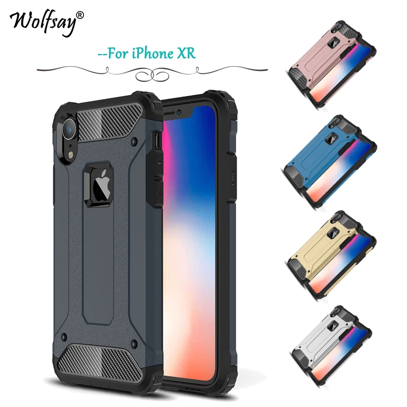 

For iPhone XR Case Shockproof Armor Rubber Silicone Hard PC Phone Case For iPhone XR Back Cover For Apple iPhone XR X R Fundas