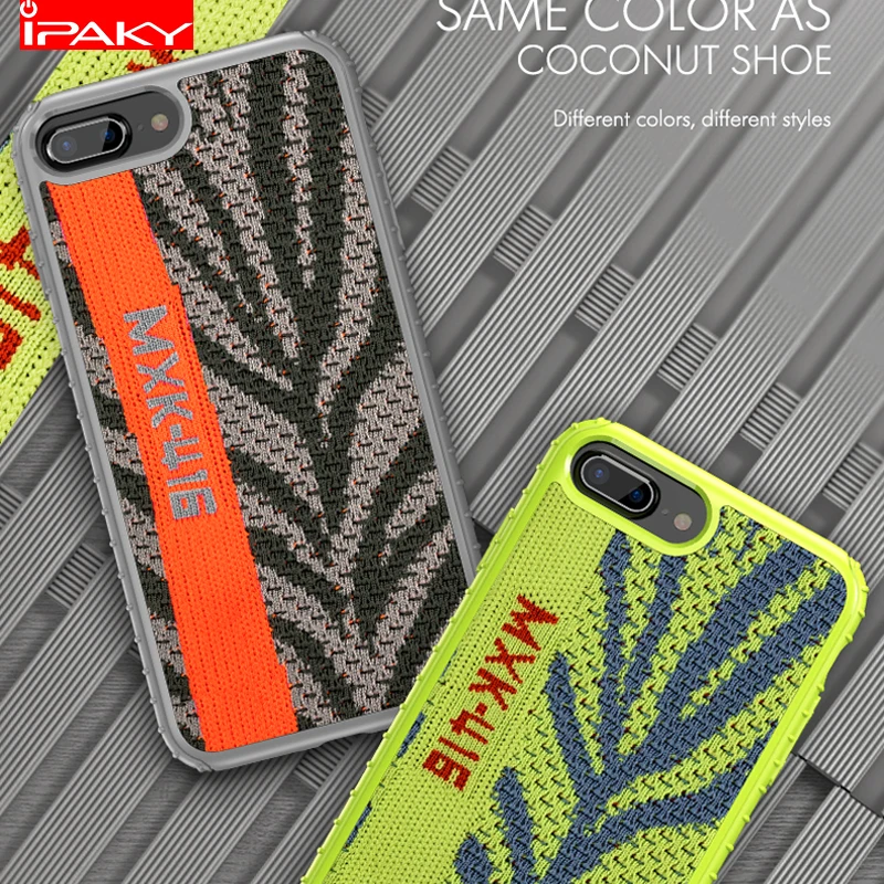 

IPAKY Fabric Sports Style Case for iPhone 8 Shockproof Armor Soft Shell Silicone Fabric Hybrid Case for iPhone 8 7 6 Plus