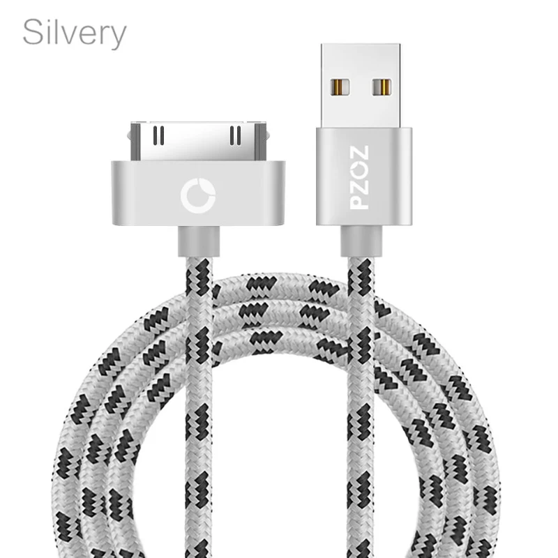 PZOZ USB кабель для быстрой зарядки для iphone 4 s 4s 3g S 3g iPad 1 2 3 iPod Nano itouch 30 Pin зарядное устройство адаптер для синхронизации данных шнур - Цвет: Silver