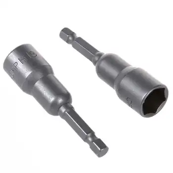 

KSOL New Style 2Pcs 1/4 Shank Tek Bit 13mm Hex Socket Spanner Nut Driver Bit