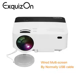 Exquizon T5 HD 1080 P проектор 1920*1080 Разрешение взаимодействия мульти-экран для Phone Home Кино 1800 люмен ЖК-дисплей проектор HDMI
