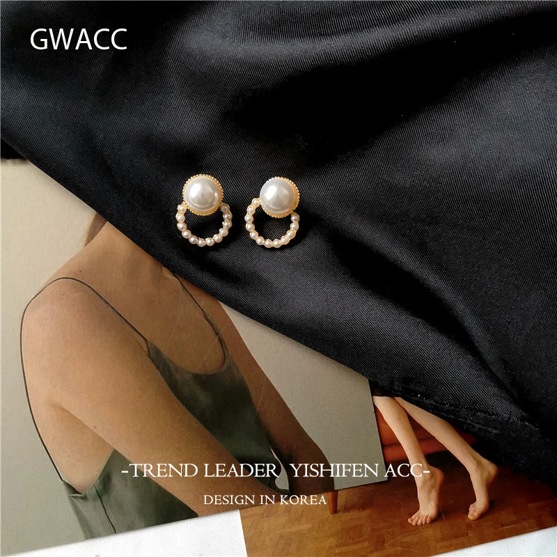 

GWACC 2019 Baroque Pearl Stud Earrings For Women Vintage Design Natural Freshwater Pearl Earrings Romantic Bohemia Jewelry noho