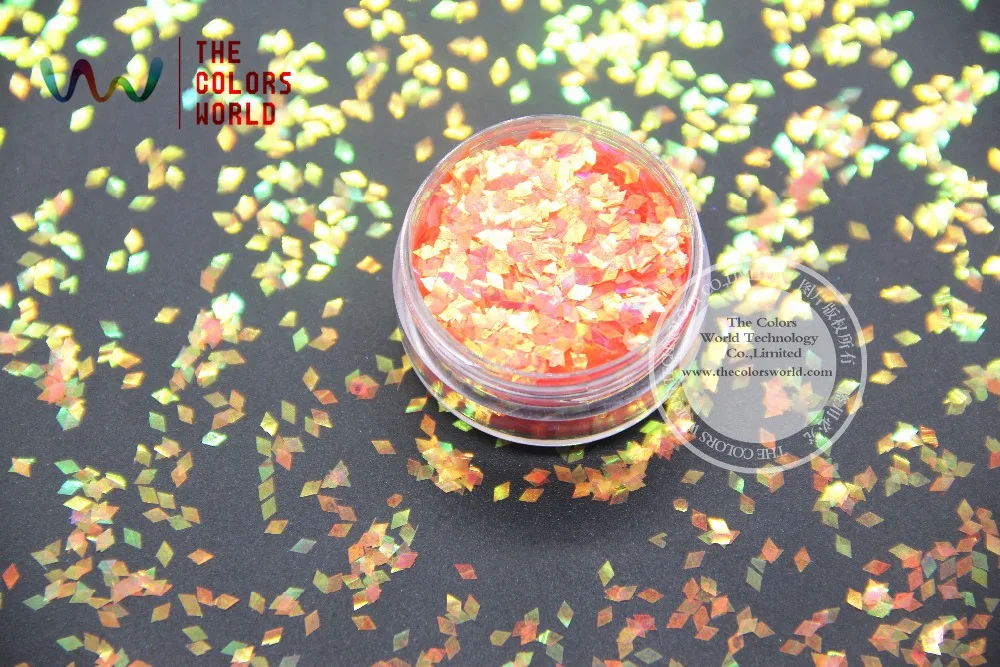 

TCR334 American Fantasy Iridescent Orange Colors Diamond Shape 2MM Size Glitter Spangles for nail art and DIY decoration