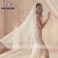 Двухслойная белая/цвета слоновой кости жемчужная свадебная фата с бисером с Метель гребень/скольжения свадебная фата Новые свадебные аксессуары Veu de Noiva