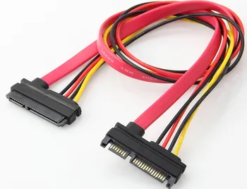 

10pcs/lot SATA 22-pin (7+15) Male to Female Data and Power Combo Extension Cable 50cm