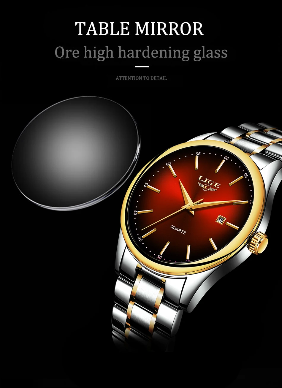 LIGE Для мужчин s часы лучший бренд класса люкс Полный Сталь Бизнес кварцевые часы Для мужчин Фитнес спортивные Водонепроницаемый часы Relojes hombre