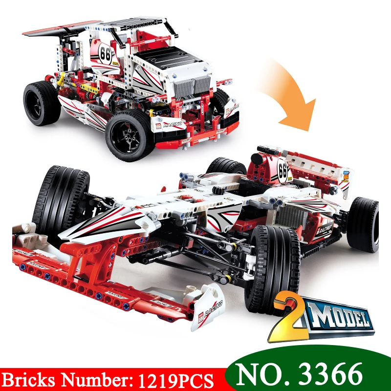 Aliexpress Buy 3366 1219pcs Technic 2 In 1 F1 Formula Racing Car 