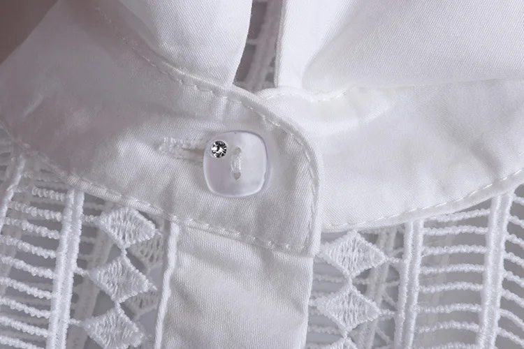 Хлопковая рубашка Женская 5xl Повседневная Офисная Женская s блузки и Топы Женская летняя верхняя одежда 2019 модный топ выдолбленный