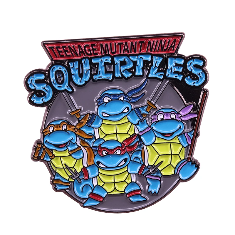 

Teenage mutant ninja squirtles brooch cute Pokemon game pins creative cartoon accessory friends team gift
