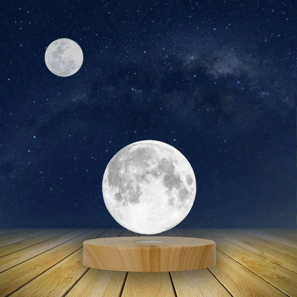 

Magnetic Levitating Wireless 3D Printe LED Moon Lamp Floating Decor 360 rotated Night Light Decoration for Bedroom Plasma ball