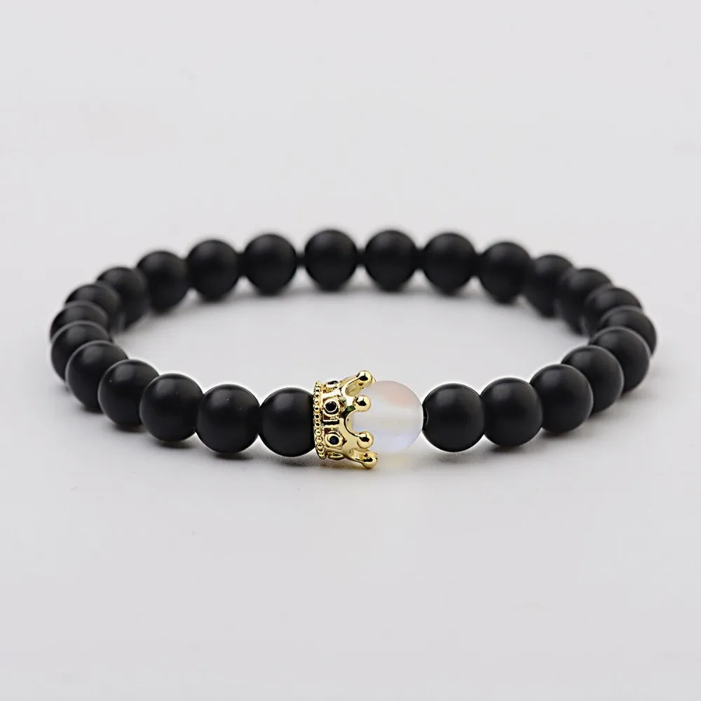 2019 Fashion couples bracelet His And Hers Jewelry 8mm Stone Beads Bracelets & Bangles King Queen Couple Bracelet for Lovers 2019 Fashion couples bracelet His And Hers Jewelry 8mm Stone Beads Bracelets & Bangles King Queen Couple Bracelet for Lovers