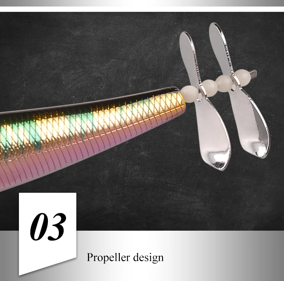 TAF A+ популярная модель карандаша, 11 см, 14,1 г, рыболовная приманка, оснащенная пропеллером, качественная профессиональная розничная приманка, крючок VMC, плавающая приманка