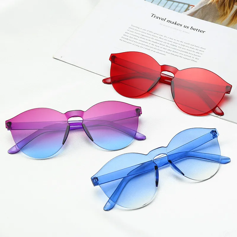 

New Fashion Rimless Cat Eye Mirror Sunglasses Women Luxury Brand Original Design Yellow Sun Glasses Female Oculos