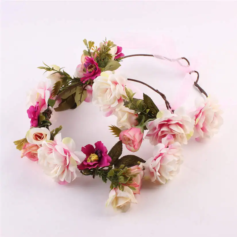 

Bohemian Style Women Handmade Flower Hairband Crown Wedding Wreath Bridal Headdress n# dropship