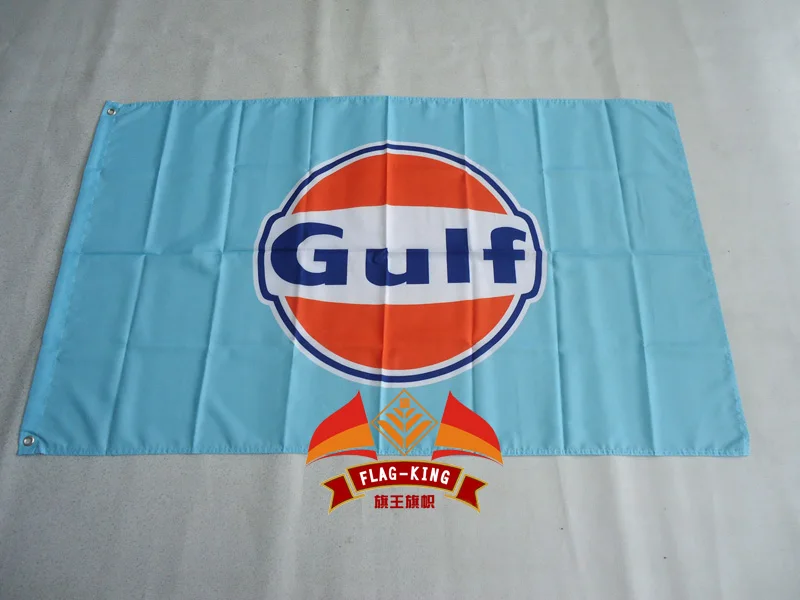 

Gulf Racing Checkered Flag 90*150CM polyester Gulf banner