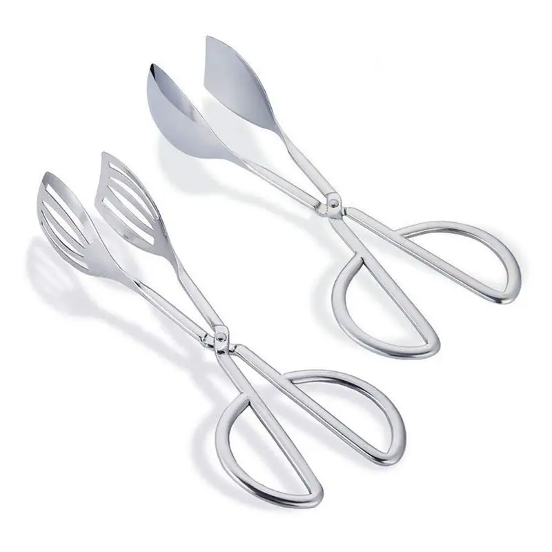 Кухонные щипцы 2 Pack из нержавеющей умереть барбекю щипцы для выпечки выступающая посуды Тонг печенье торт клип кухня кухонные принадлежности - Цвет: Silver