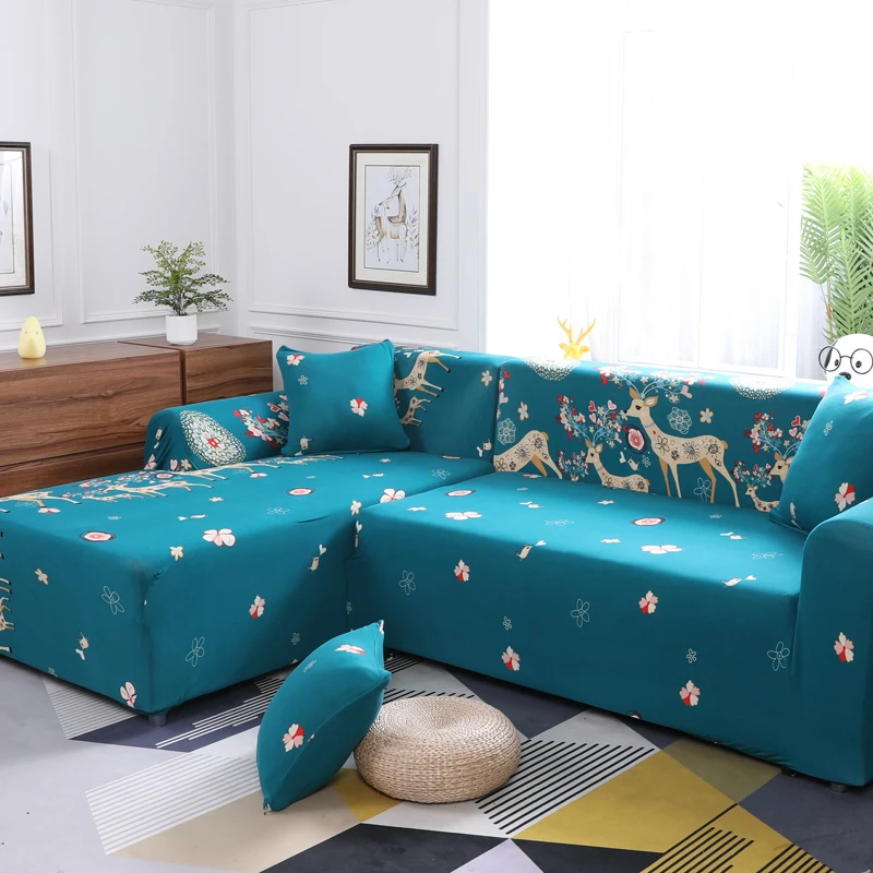 Universal Sofa Covers For L Shape Polyester Soft Stretch Slipcovers