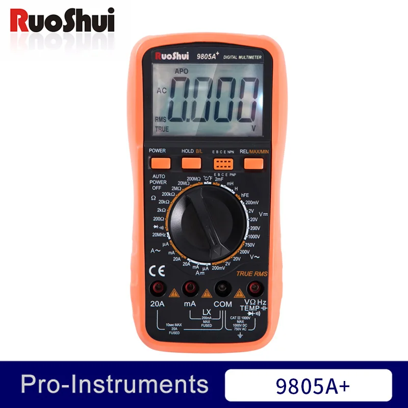 

9805A+ Victor RuoShui True RMS Digital Multimeter 2000 Counts Manual Resistance Capacitance Conductance Temperature Transistor
