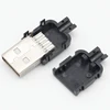 10 Sets DIY USB 2.0 Connector Plug A Type Male 4 Pin Assembly Adapter Socket Solder Type Black Plastic Shell For Data Connection ► Photo 3/6