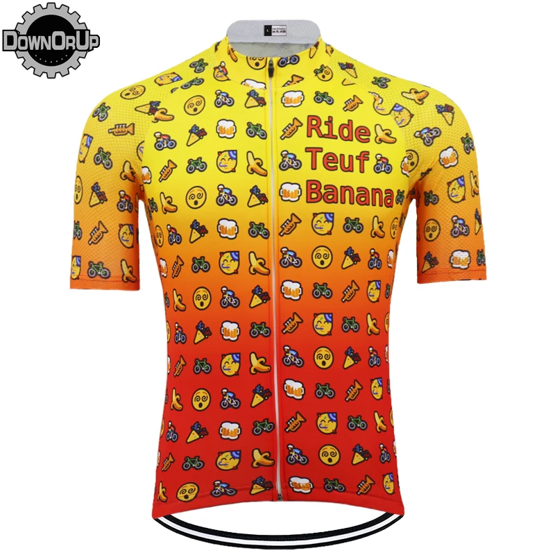 

FRENCH men cycling jersey Orange SUZE beer Team racing bicycle clothes Short sleeve Breathable Maillot ciclismo Dropshipping