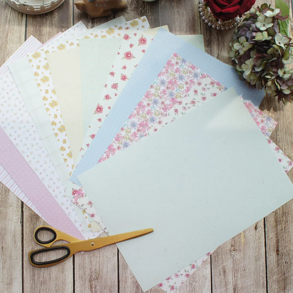 

30 sheets/lot 21*29.7cm DIY warn flower garden pattern wrapping paper creative paper craft handmade scrapbooking decoration