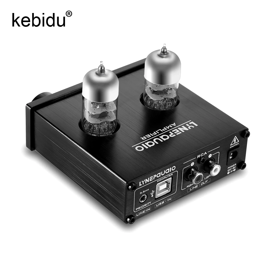 

Kebidu HiFi Vacuum Tube Power Headphone Amplifier USB ASIO Sound Card compatible with E180F 6688 EU US Plug