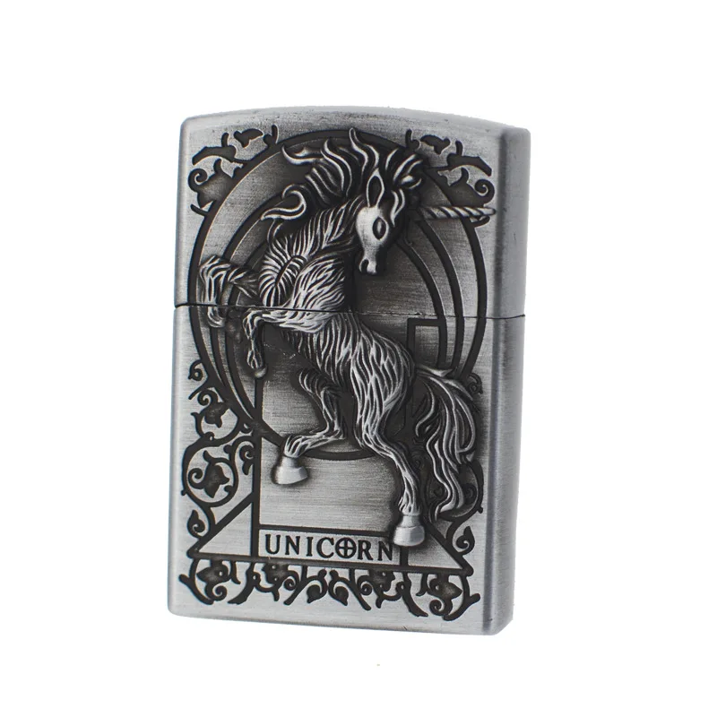 

2019 new Huayue Z1074 Unicorn wheel open fire lighter The unicorn lighter