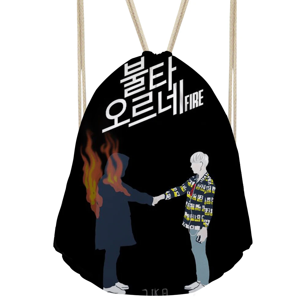 

FORUDESIGNS BTS Kpop Fashion Backpack for Women Printing Schoolbag Youth Drawstring Bag Women Travel Softback Wholesale Support