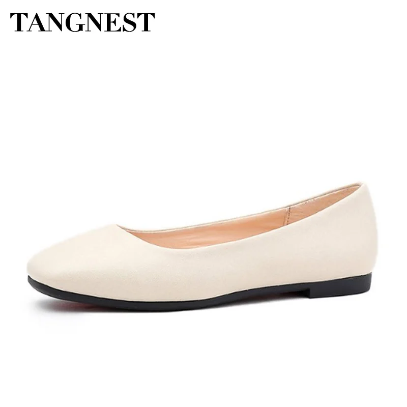 Tangnest Fashion Flats Women Loafers Soft PU Leather Shallow Women