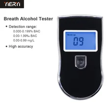Yieryi AT819 полицейский черный цифровой анализатор алкоголя дыхания детектор Алкотестер тест er тест автомобиля-детектор спиртометр