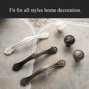 Antique Door Handles Vintage Doorknob Drawer Pulls European Retro Kitchen Cabinet Knobs and Handles Table Furniture Fittings