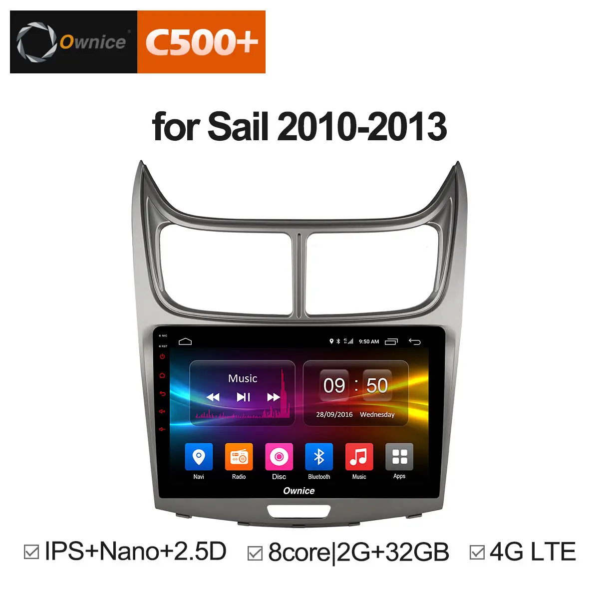

Ownice C500+ G10 octa-core OEM frame car PC Android 8.1 2G+32GB GPS radio navigation for Chevrolet Sail 2010 2011 - 2013 BT Wifi