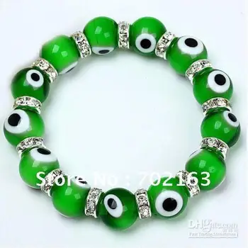 

Murano Glass Bead Evil Eye Rhinestone Bracelet