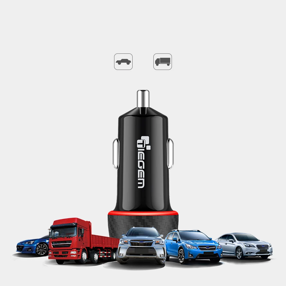 Tiegem Quick Charge 3.0 Dual USB Автомобильное Зарядное устройство 30 Вт Универсальное зарядное автомобильное-Зарядное устройство мобильного телефона Зарядное устройство адаптер для iPhone X Samsung