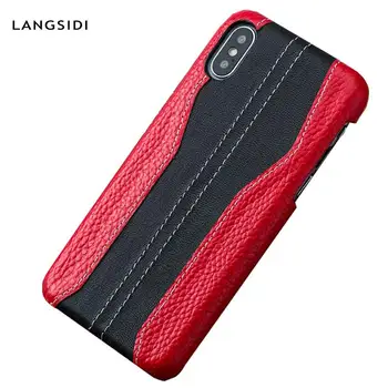 

Luxury stitch Genuine Leather phone case for iphone 11 Pro Max X XS XSmax XR 6 6s 5 5s se 7 7plus 8 8 plus protection back cover