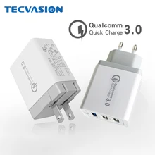 3 порта быстрое зарядное устройство для планшета QC 3,0 12 Вт 5 В 2.4A USB зарядное устройство для samsung huawei Xiaomi смартфон быстрое зарядное устройство QC3.0 EU/US штекер